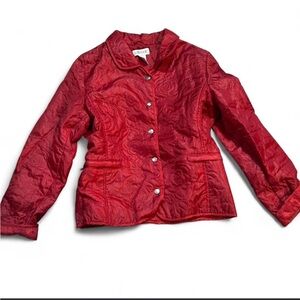 Elegant Red Quilted Blazer